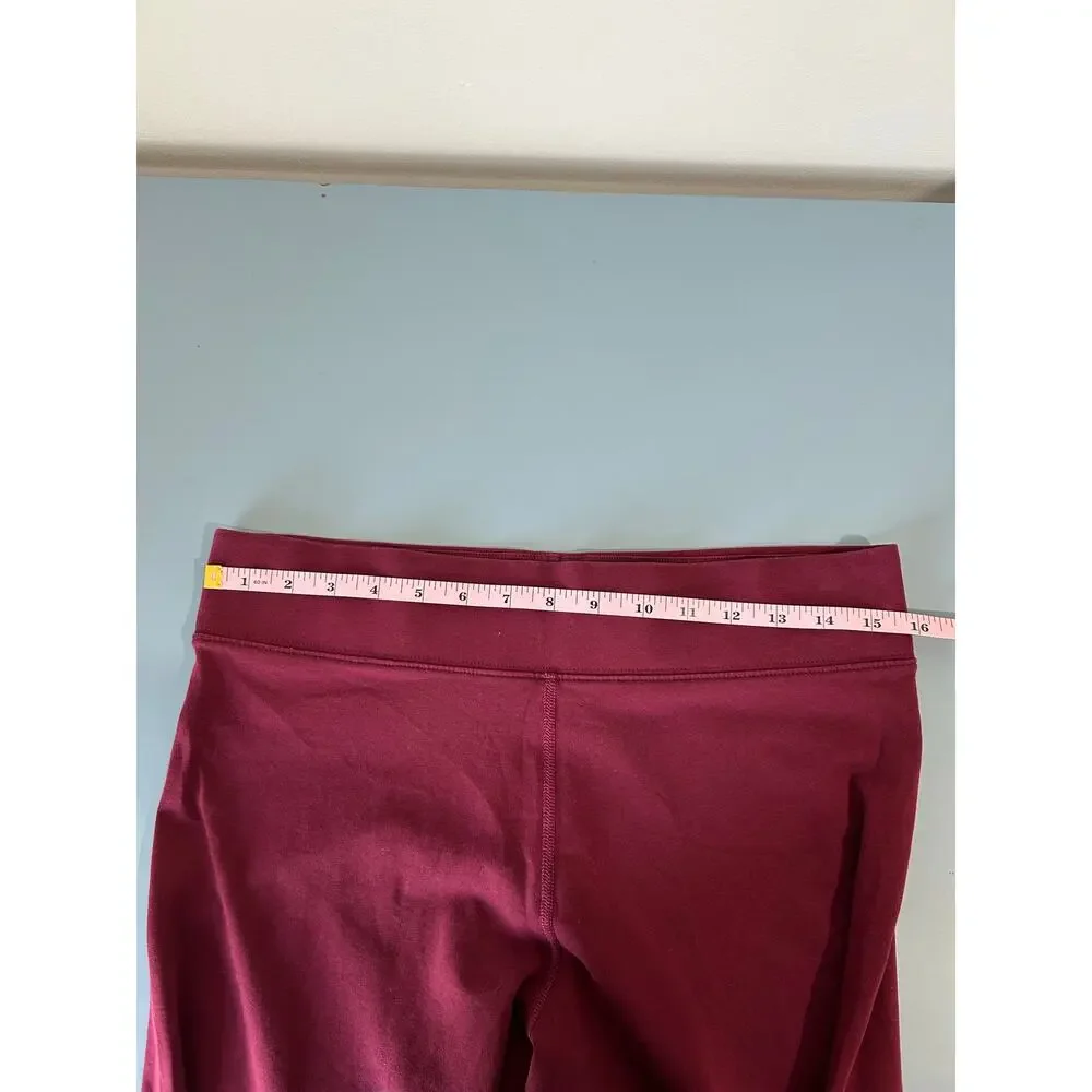 Nike maroon leggings womens XL cropped swoosh logo high waist